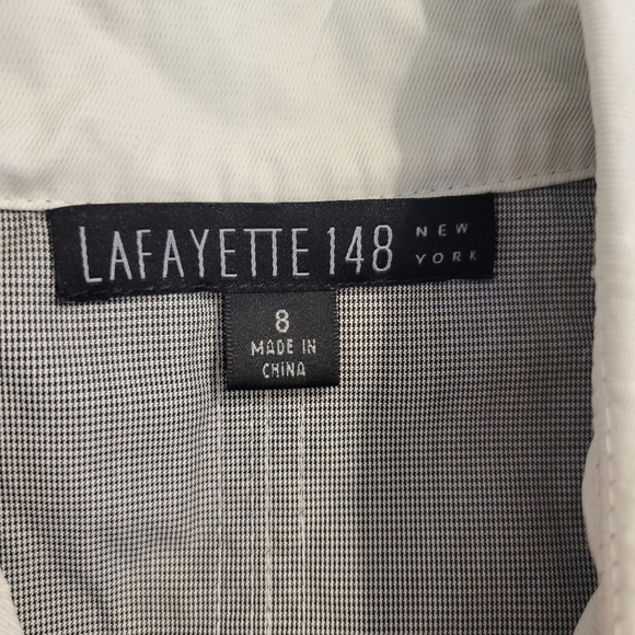 Lafayette 148 Off-White Asymmetric Zipper Moto Jacket - Picture 8 of 10